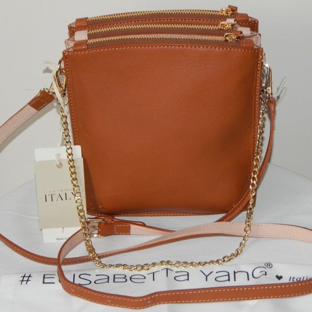 Elisabetta Yang ITALY Chain Leather Strap Purse